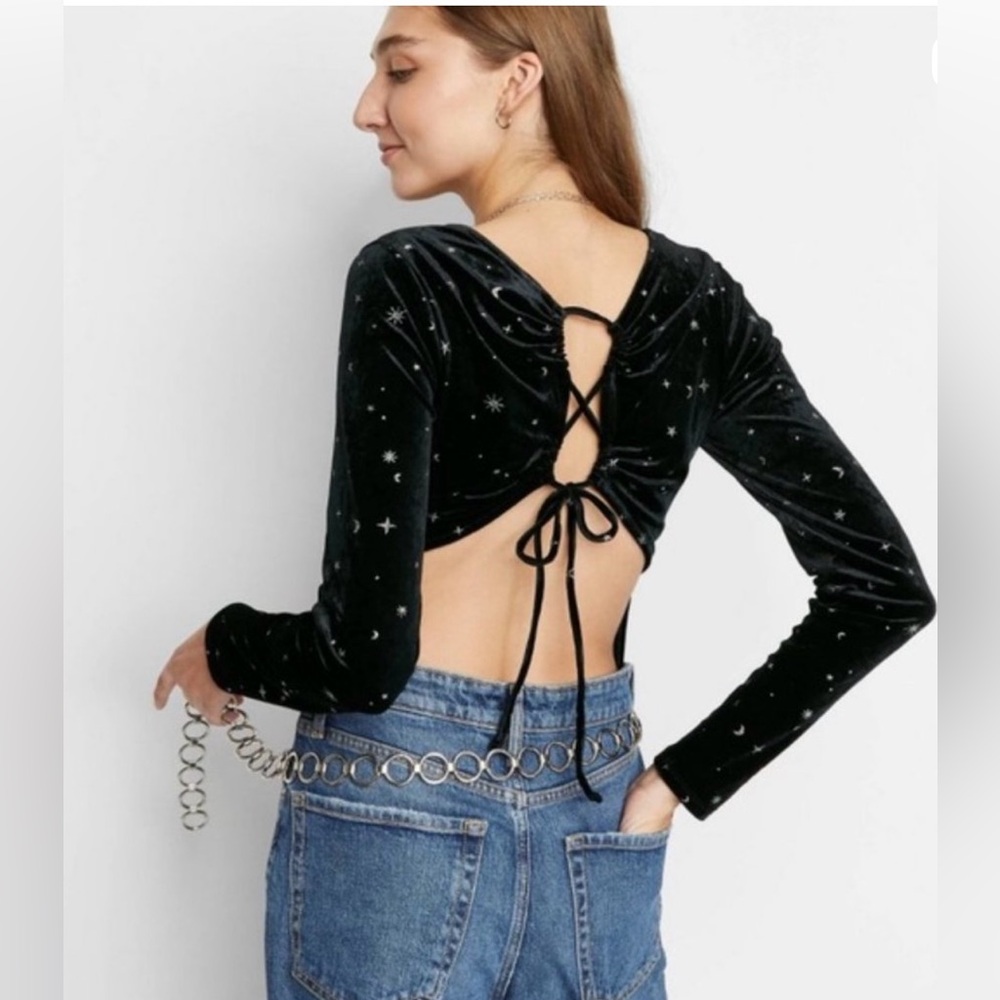 WILD FABLE Velvet Sparkle Bodysuit Size XL